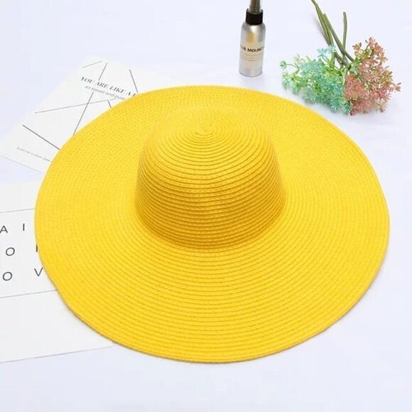 Oversized Floppy Straw Hat Available in 8 Colors main image 13